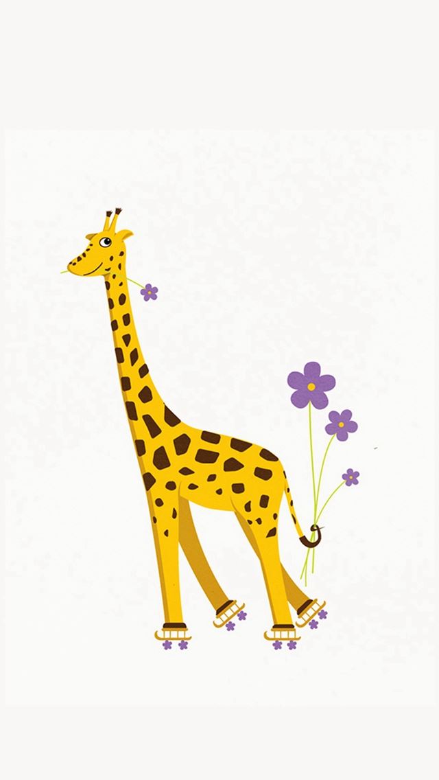 640x1136 Rollerskating Girafe Illustration -  iPhone Wallpaper