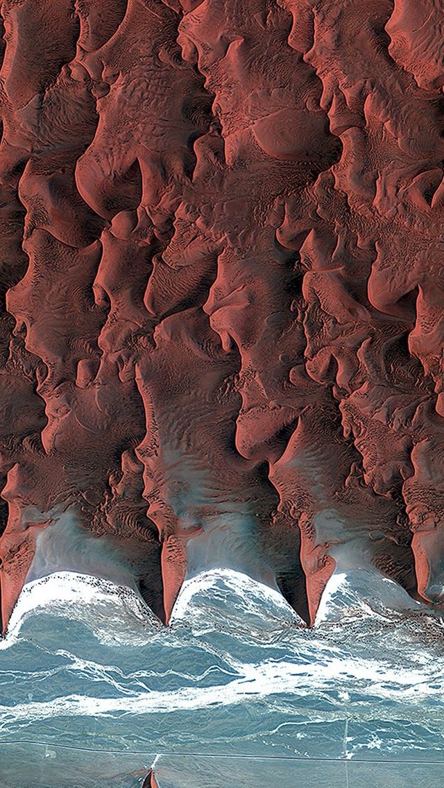 640x1136 Namib Desert Red Earthview Pattern - wave iPhone Wallpaper