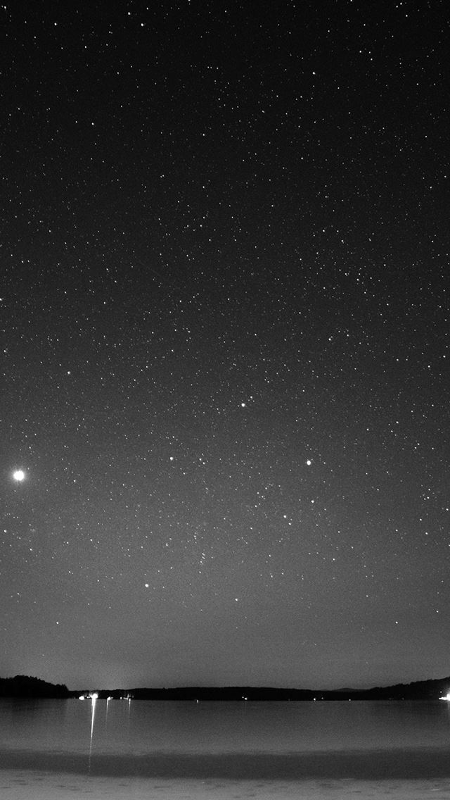 640x1136 Night Beach Sea Vacation Nature Star Sky Dark Bw - vacation iPhone Wallpaper