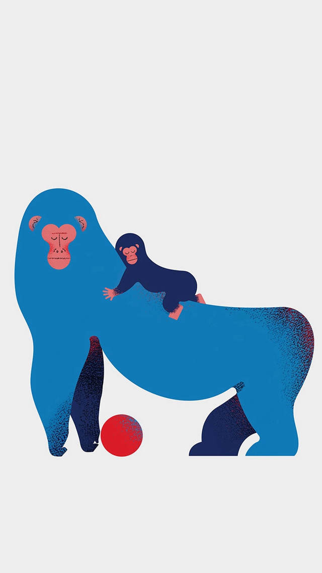Antonio Gorilla Art Illustration iPhone wallpaper 