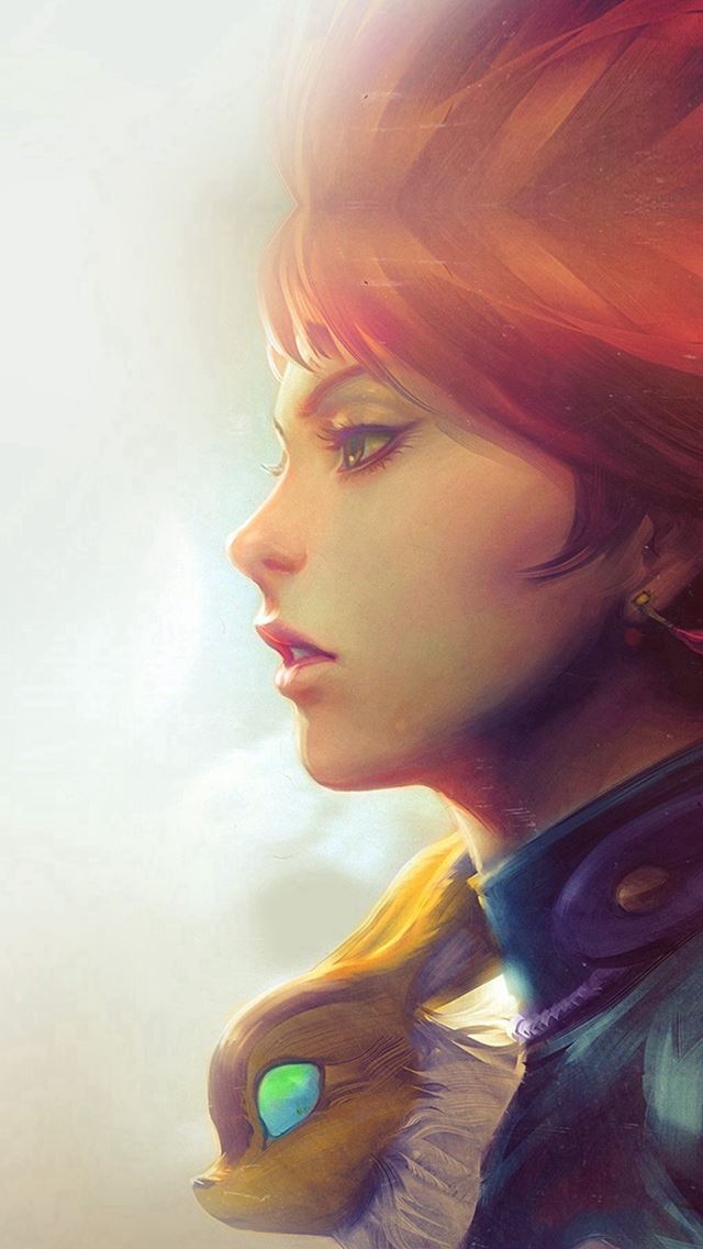 640x1136 Girl Illust Anime Art Paint Fly Red Hair Flare - flare iPhone Wallpaper