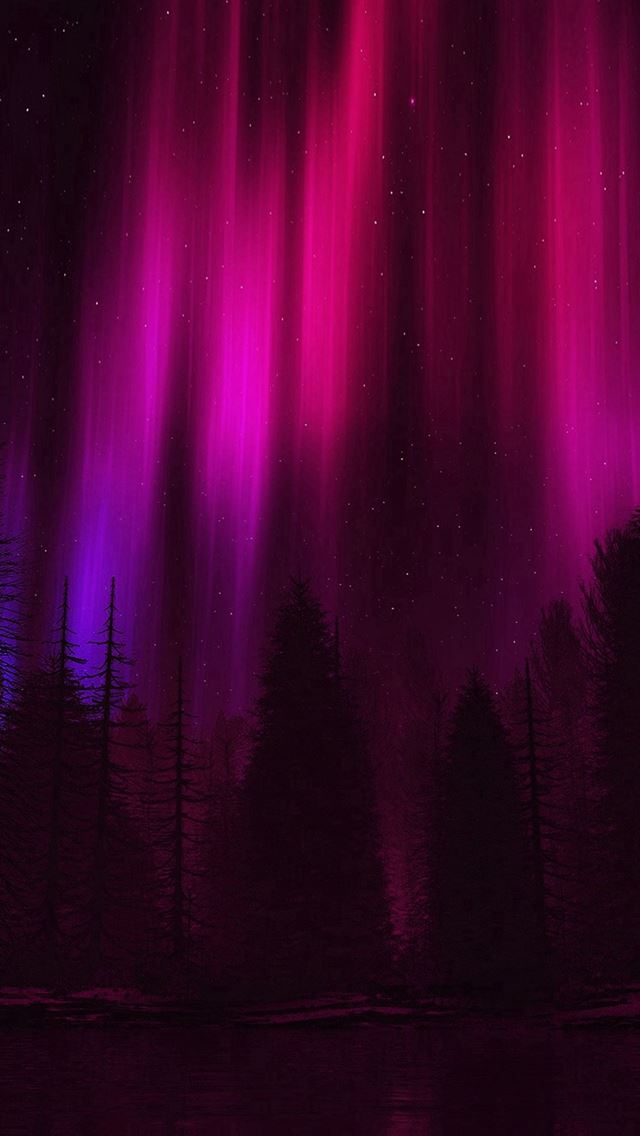 640x1136 Aurora Night Sky Dark Red Nature Art - aurora iPhone Wallpaper
