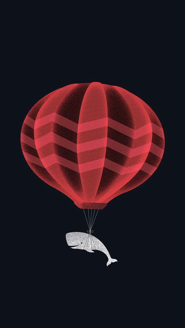 640x1136 Cute Illustration Whale Balloon Art Dark - whale iPhone Wallpaper