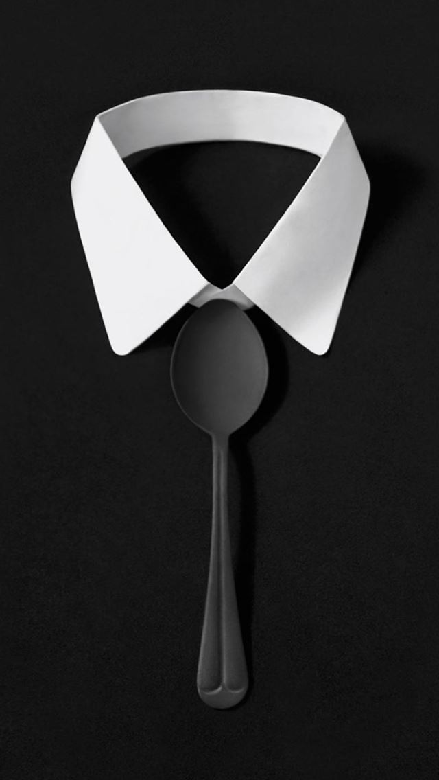 640x1136 Dark Simple Suit Spoon Tie Simple - clean iPhone Wallpaper