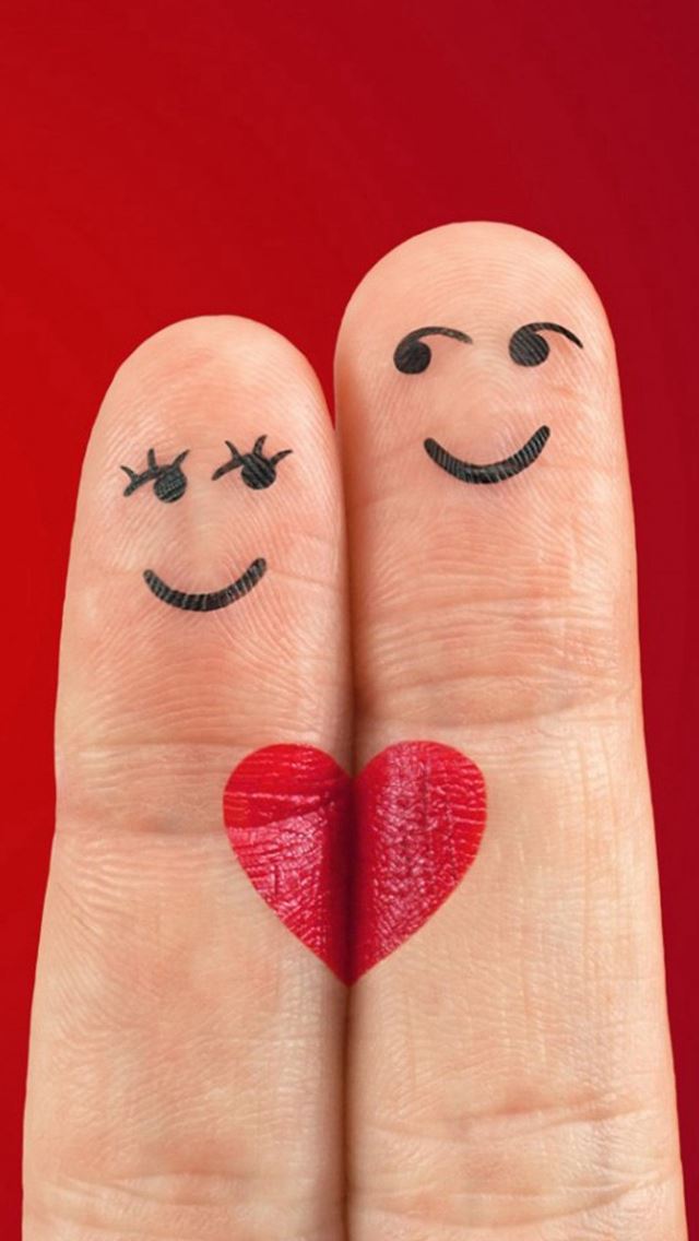 640x1136 Lovely Love Heart Shaped Fingers Couple - heart iPhone Wallpaper