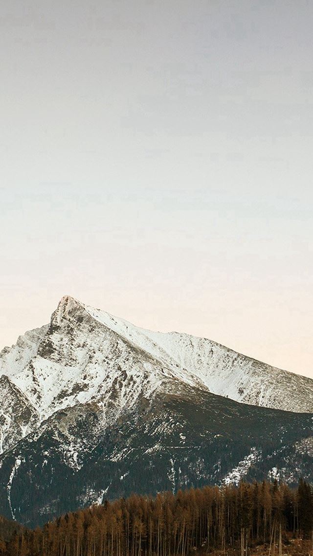 640x1136 Mountain Simple Fall Snow - sky view iPhone Wallpaper