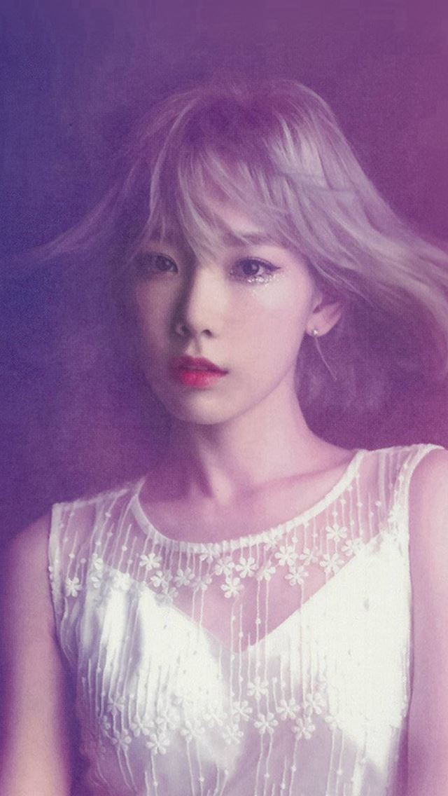 640x1136 Taeyeon Snsd Kpop Girl Purple Pink - girl iPhone Wallpaper