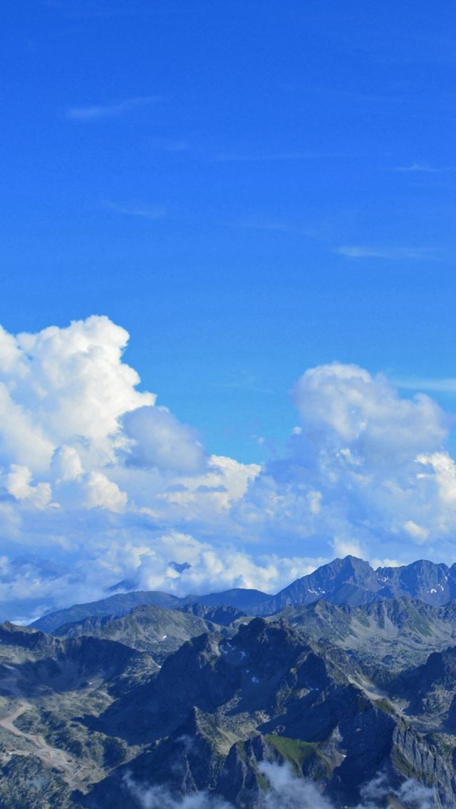640x1136 Pyrenees France Mountains Panorama - clouds iPhone Wallpaper
