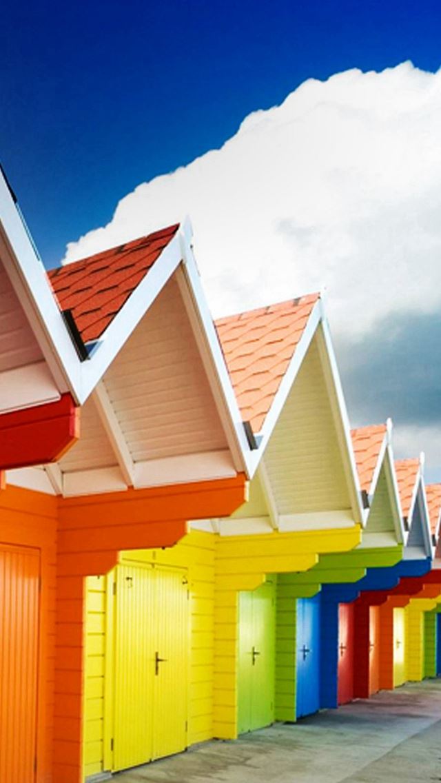 640x1136 Sunny Clouds Colorful Log Cabin - clouds iPhone Wallpaper