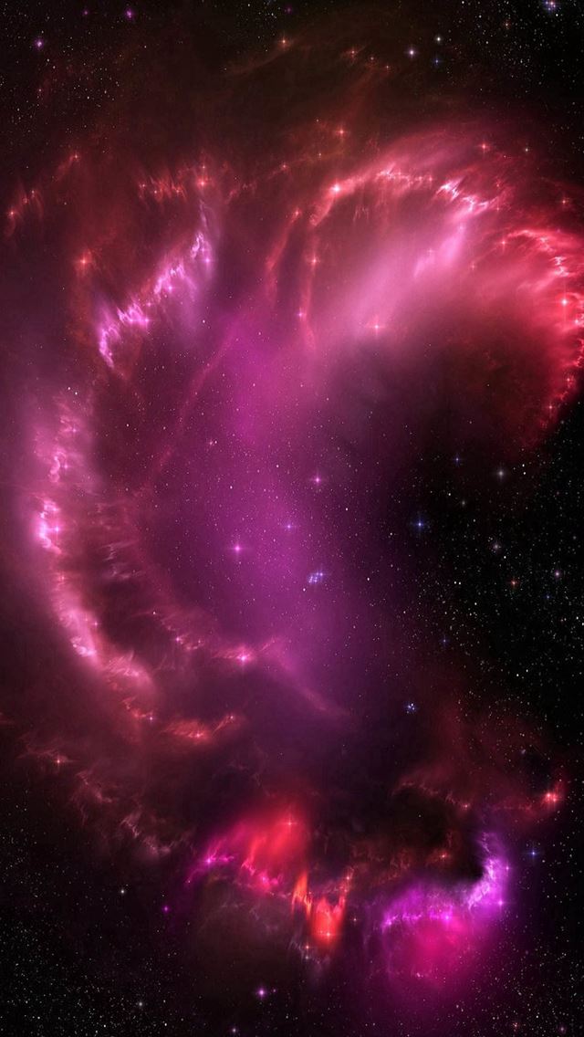 640x1136 Outer Space Red Clouds Shiny Starry - nebula iPhone Wallpaper