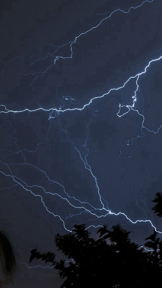640x1136 Thunder Bolt Sky Night Dark - thunder iPhone Wallpaper