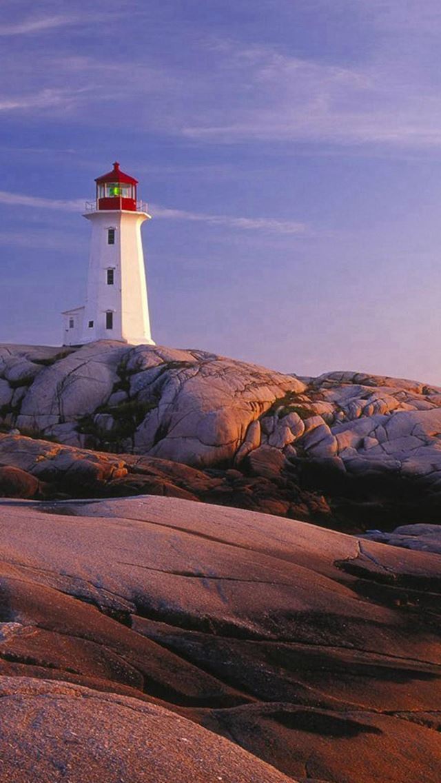 640x1136 A White Building Lighthouse - orange iPhone Wallpaper
