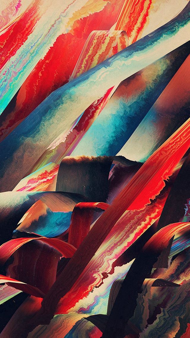 640x1136 Watercolored Lines Art Red Pattern - paint iPhone Wallpaper