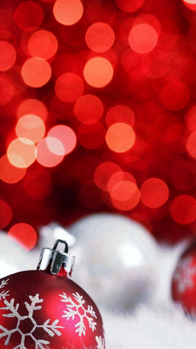 640x1136 Christmas Bokeh Holiday Red Illustration Art -  iPhone Wallpaper