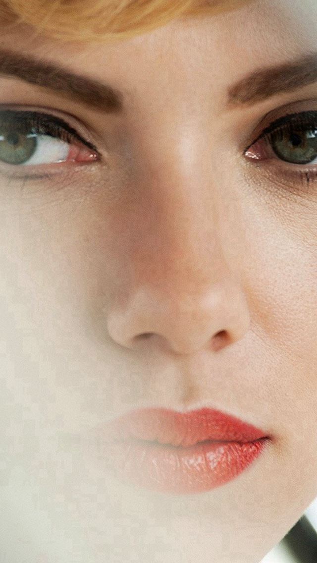 640x1136 Scarlett Johansson Face Actress Celebrity - bokeh iPhone Wallpaper