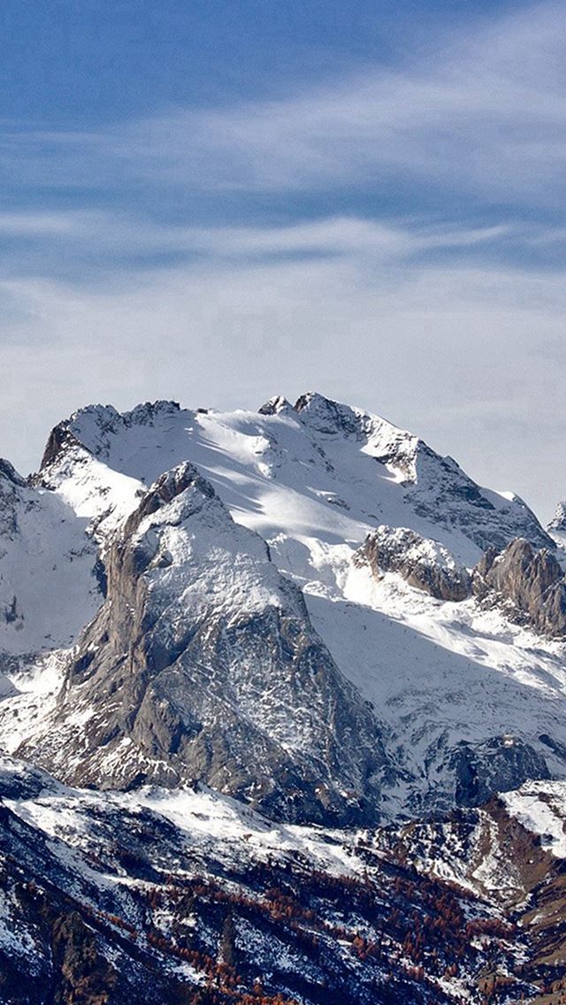 640x1136 Mountain Rock Nature Snow Winter - shadow iPhone Wallpaper
