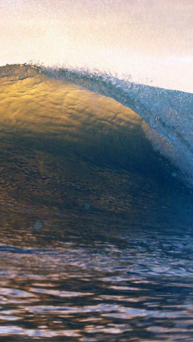 640x1136 Wave Summer Nature Sea Blue - yellow iPhone Wallpaper
