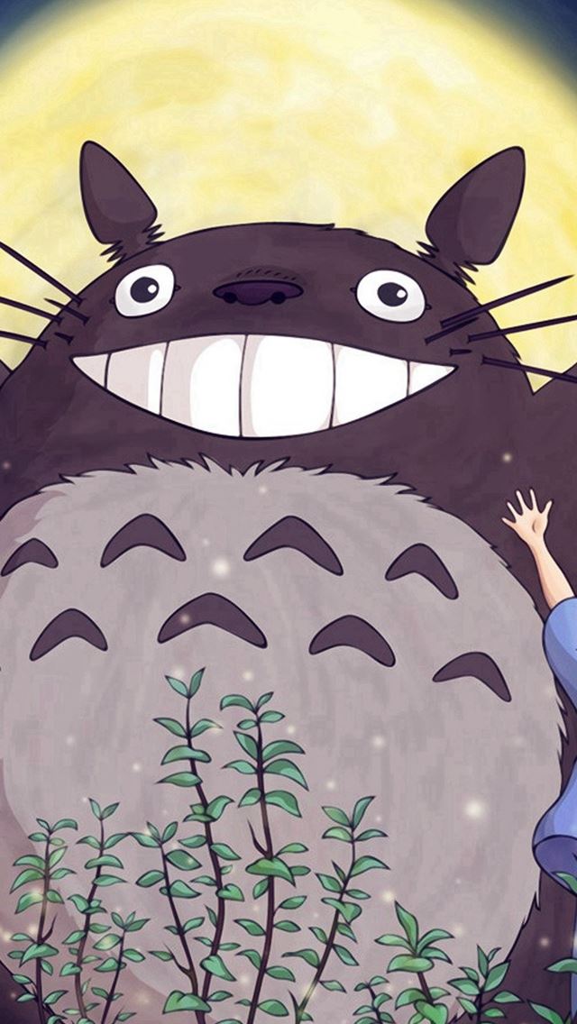 640x1136 Totoro Forest Anime Cute Illustration Art Blue - anime iPhone Wallpaper
