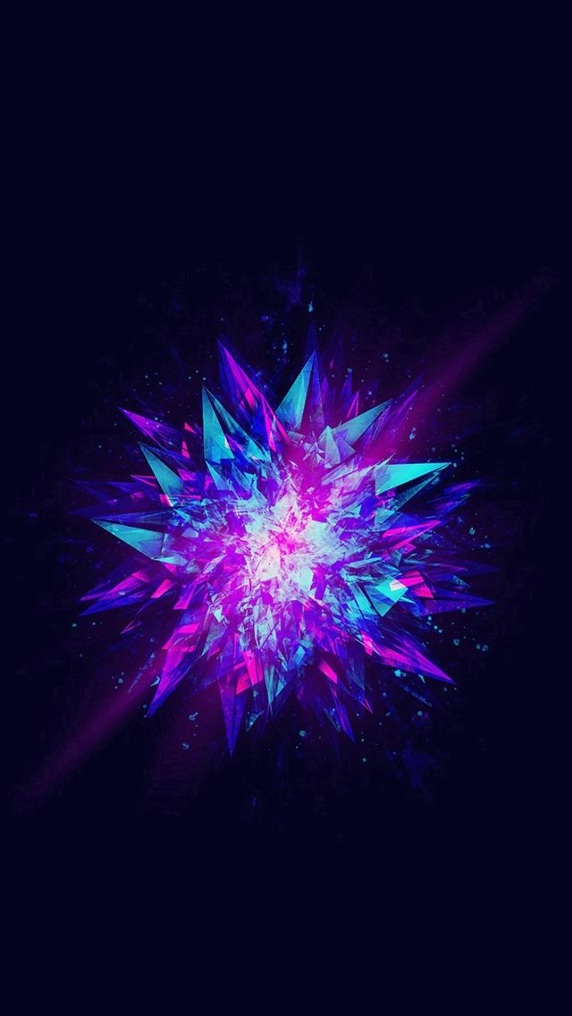 640x1136 Fractal Blast Minimal Blue Abstract Illustration Art - illustration iPhone Wallpaper