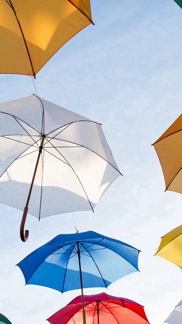 640x1136 Umbrella Rainbow Color Art - yellow iPhone Wallpaper