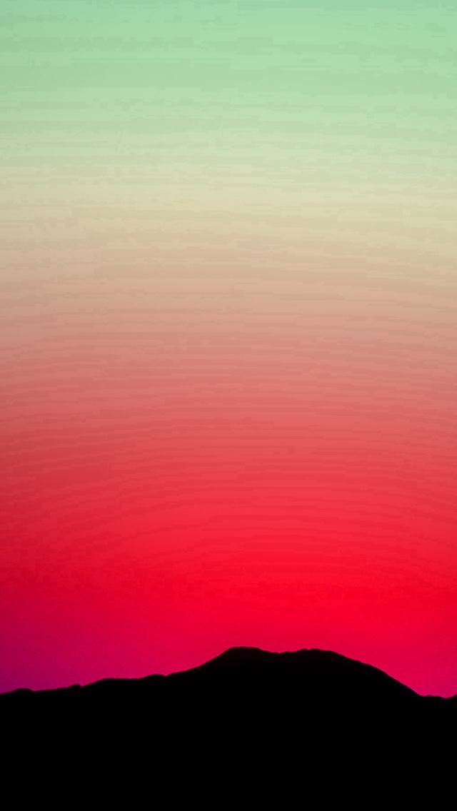 640x1136 Sunset Sky Minimal Nature Red Green -  iPhone Wallpaper