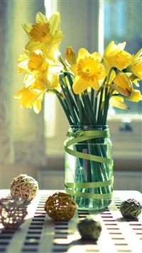 Morning Warm Sunshine Bright Desk Flowers Vase wallpaper