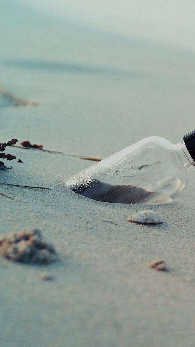 640x1136 Pure Simple Beach Wish Bottle Landscape - pure iPhone Wallpaper