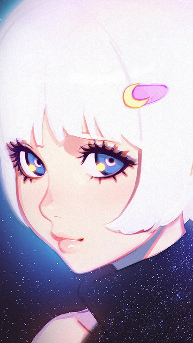 Ilya Kuvshinov Illustration Art Girl Dark White Hair iPhone wallpaper 