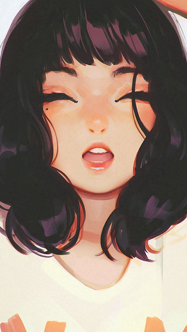 640x1136 Girl Smile Ilya Kuvshinov Illustration Art - girl iPhone Wallpaper