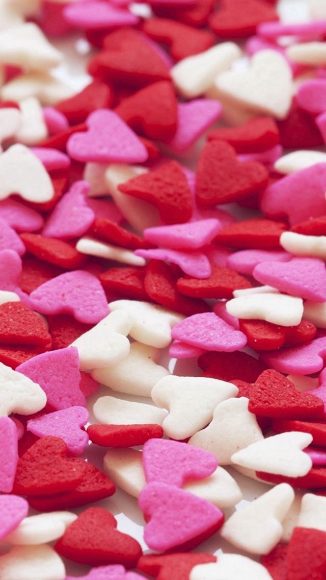 640x1136 Heart Candy Red Illustration Art - romantic iPhone Wallpaper