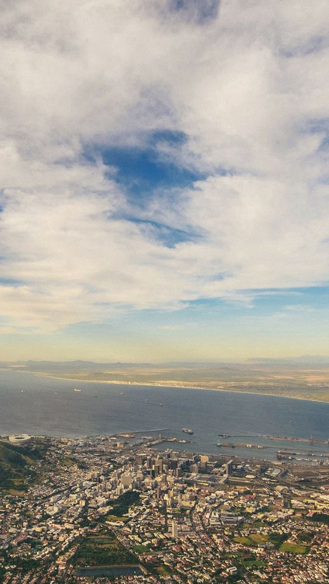 640x1136 Sky Flight Fly City Sea View Nature Earth - view iPhone Wallpaper