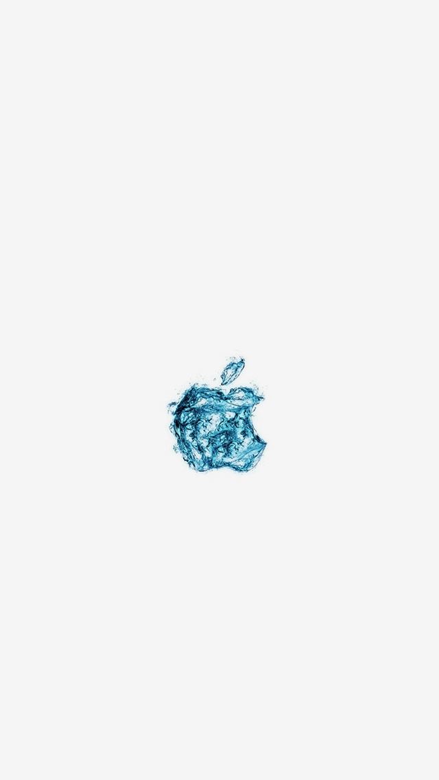 640x1136 Apple Logo Water White Blue Art Illustration -  iPhone Wallpaper