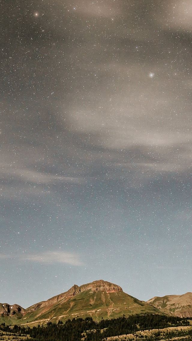 640x1136 Night Mountain Sky Star Summer Nature - hill iPhone Wallpaper