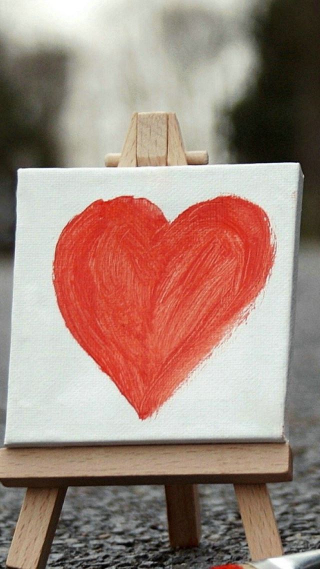 640x1136 Love Heart Painting Board Artwork - bokeh iPhone Wallpaper