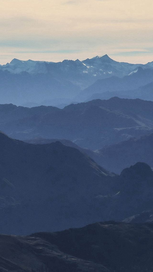 640x1136 Morning Mountain Fog Blue Sky Nature - hill iPhone Wallpaper