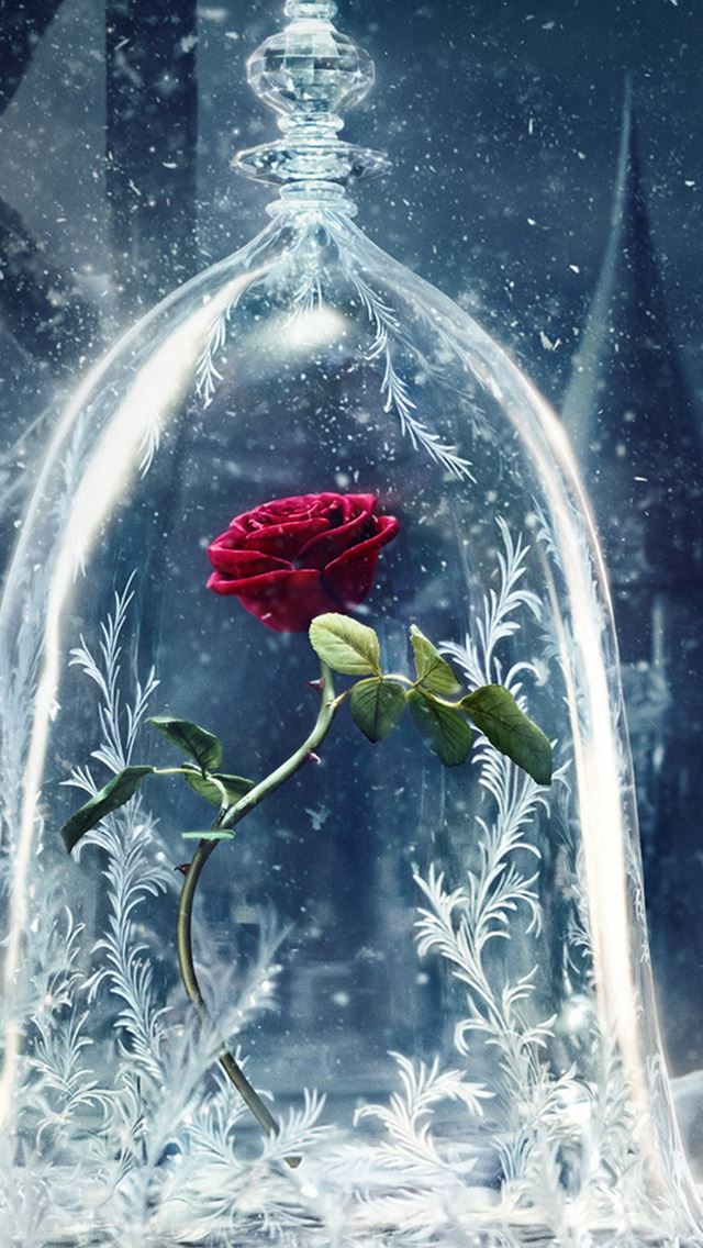 640x1136 Beauty And The Beast Castle Icy Bell Rose Snowflake - bell iPhone Wallpaper