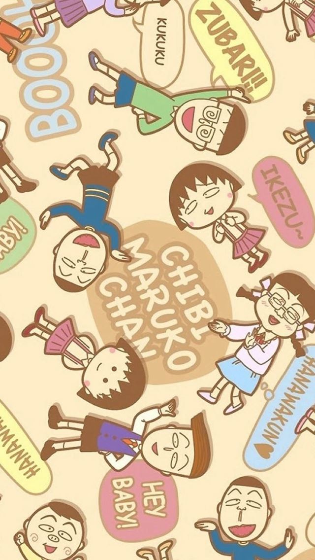 640x1136 Maruko Cartoon Pattern Background -  iPhone Wallpaper
