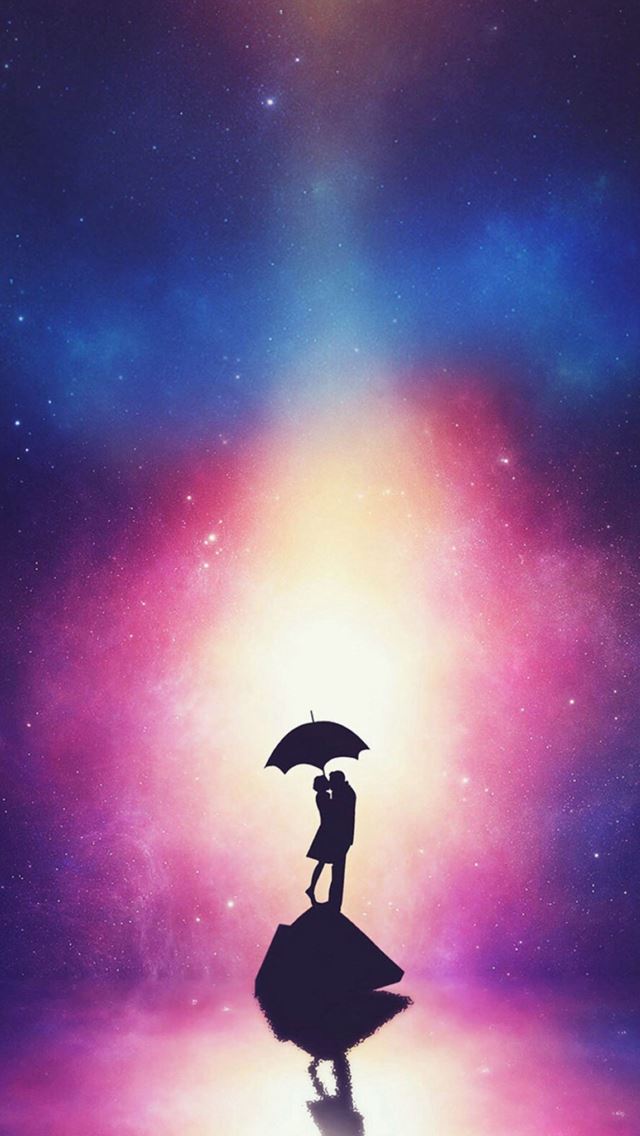640x1136 Fantasy Dreamy Anime Lovers Figure Reflection - lovers iPhone Wallpaper