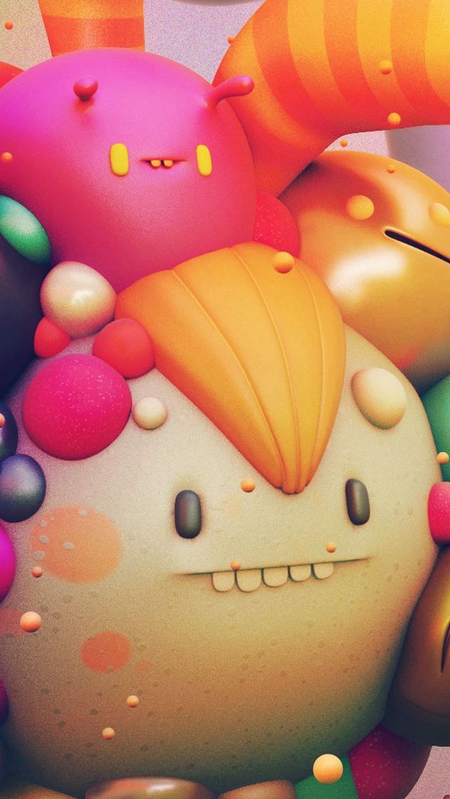 640x1136 Cute Monster Character 3D Illustration Art - character iPhone Wallpaper
