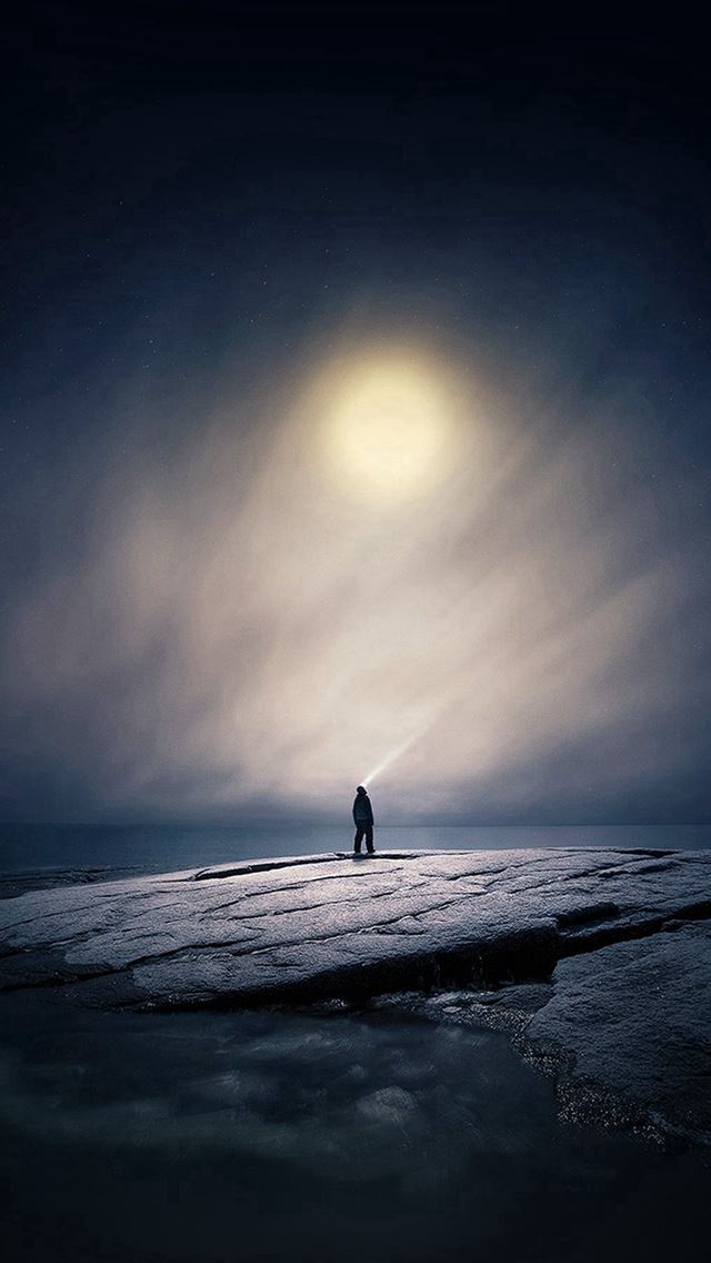 640x1136 Moonlight Night Dark Soft Illustration Art - moonlight iPhone Wallpaper
