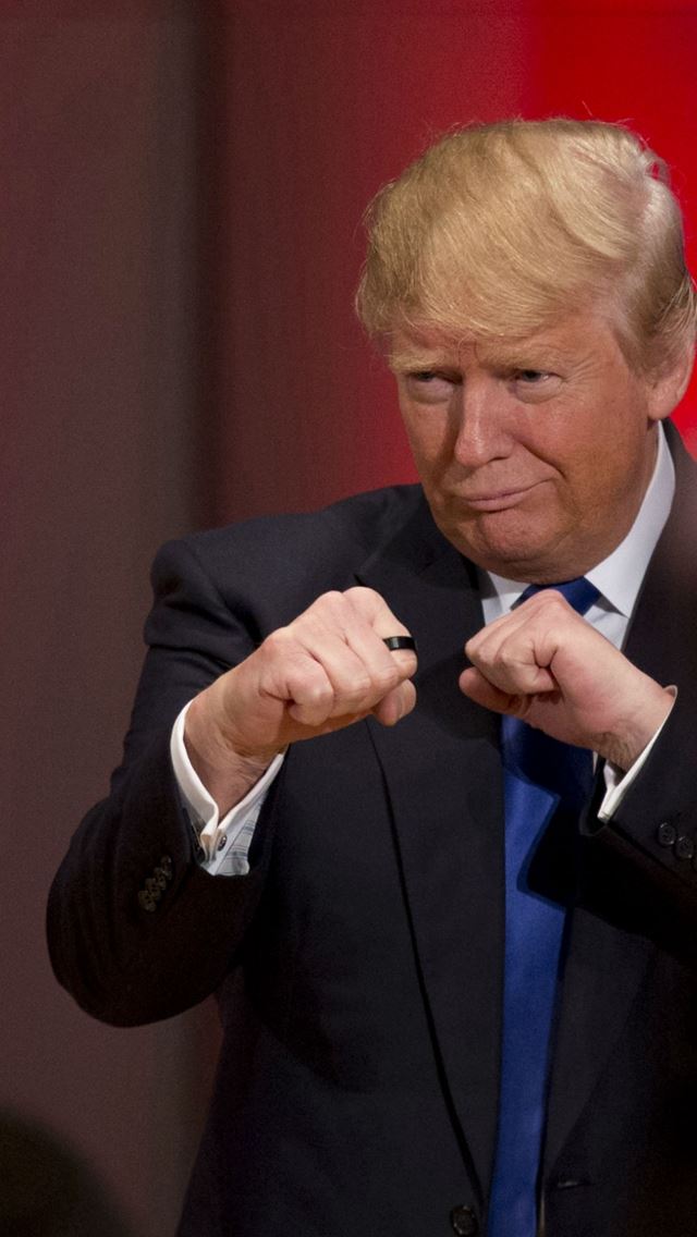 640x1136 Donald Trump Fists Funny - donald trump iPhone Wallpaper