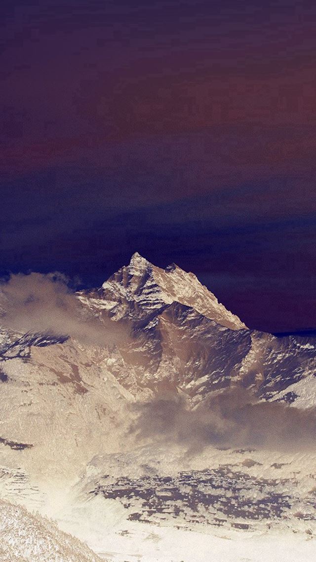 640x1136 Cold Mountain Snow Nomore Nature Cloud Blue - Lockscreen iPhone Wallpaper