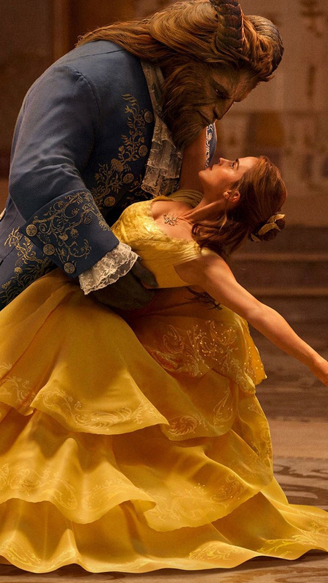 Beauty And The Beast Emma Watson Dancing With Prince iPhone wallpaper 