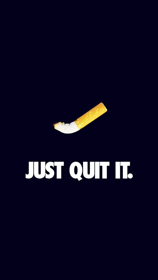 640x1136 Just Quit It Nike Smoking Art Minimal Dark Blue - nike iPhone Wallpaper