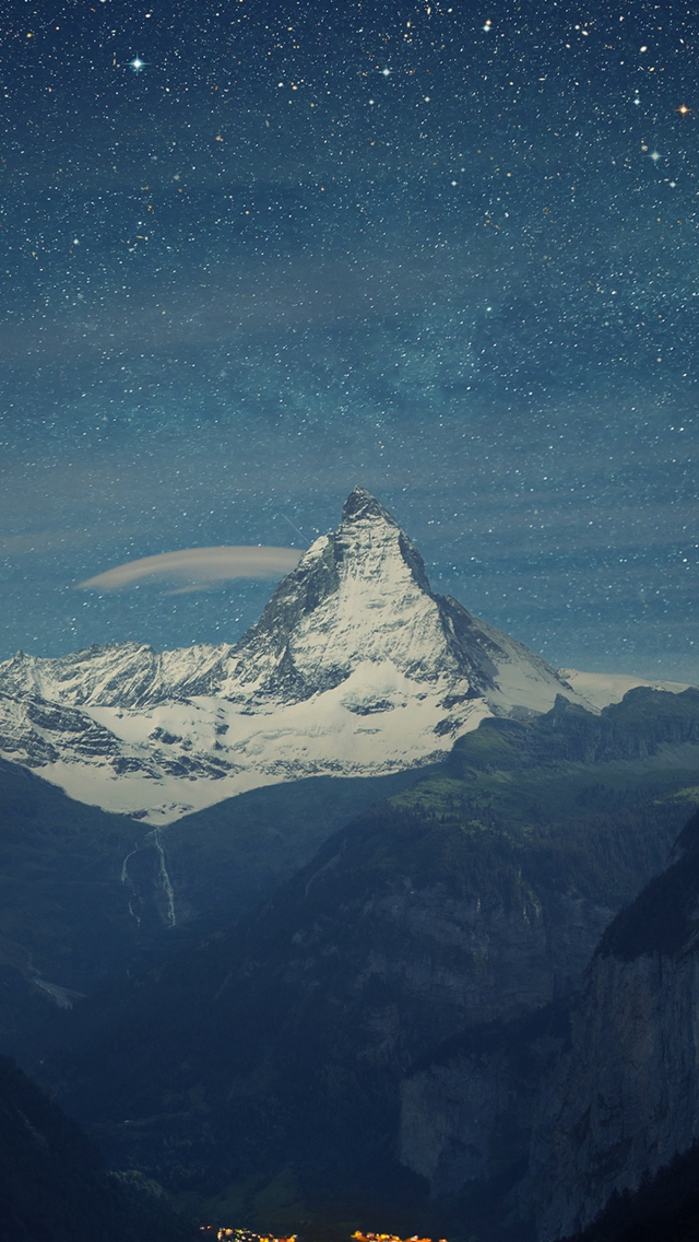 Switzerland Alps Mountains Night Beautiful Landscape IPhone Wallpapers 
