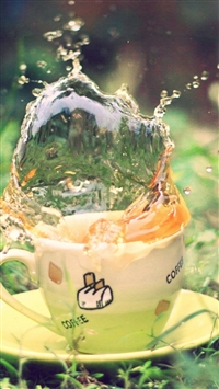 Tea Spray Earth Grass Saucer Green Cup wallpaper