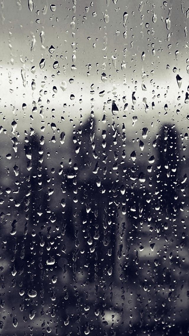 640x1136 Rain Window Nature Pattern Blue - bokeh iPhone Wallpaper