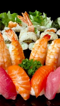 Rolls Sushi Plate A Lot Seafood wallpaper