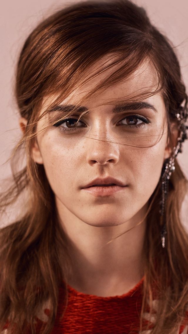 640x1136 Emma Watson Face Red Film Actress - photography iPhone Wallpaper