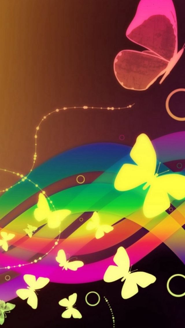 640x1136 Patterns Waves Butterfly Colorful - waves iPhone Wallpaper